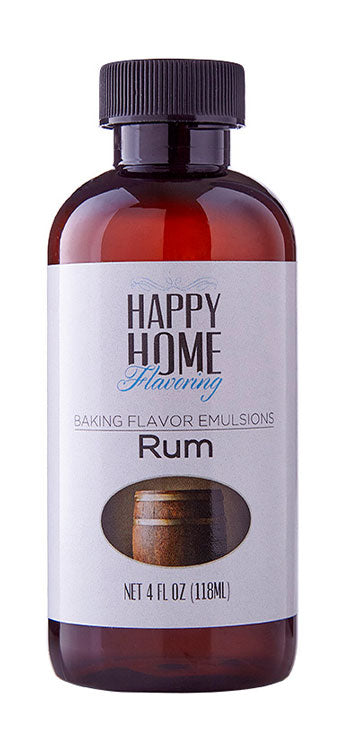  Happy Home Flavoring Imitation Rum Baking Flavor Emulsion -  Certified Kosher, 4 oz. : Grocery & Gourmet Food